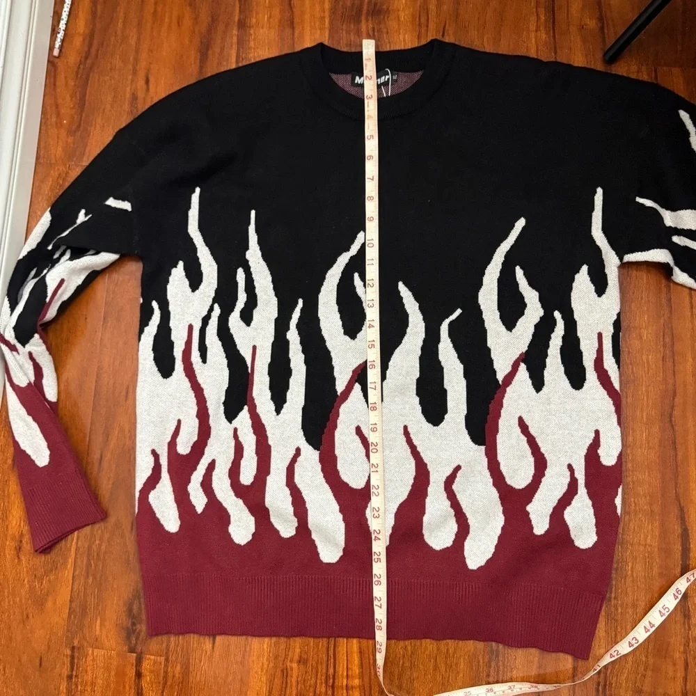 Maener Sweater Flames Vintage Y2K Size XL